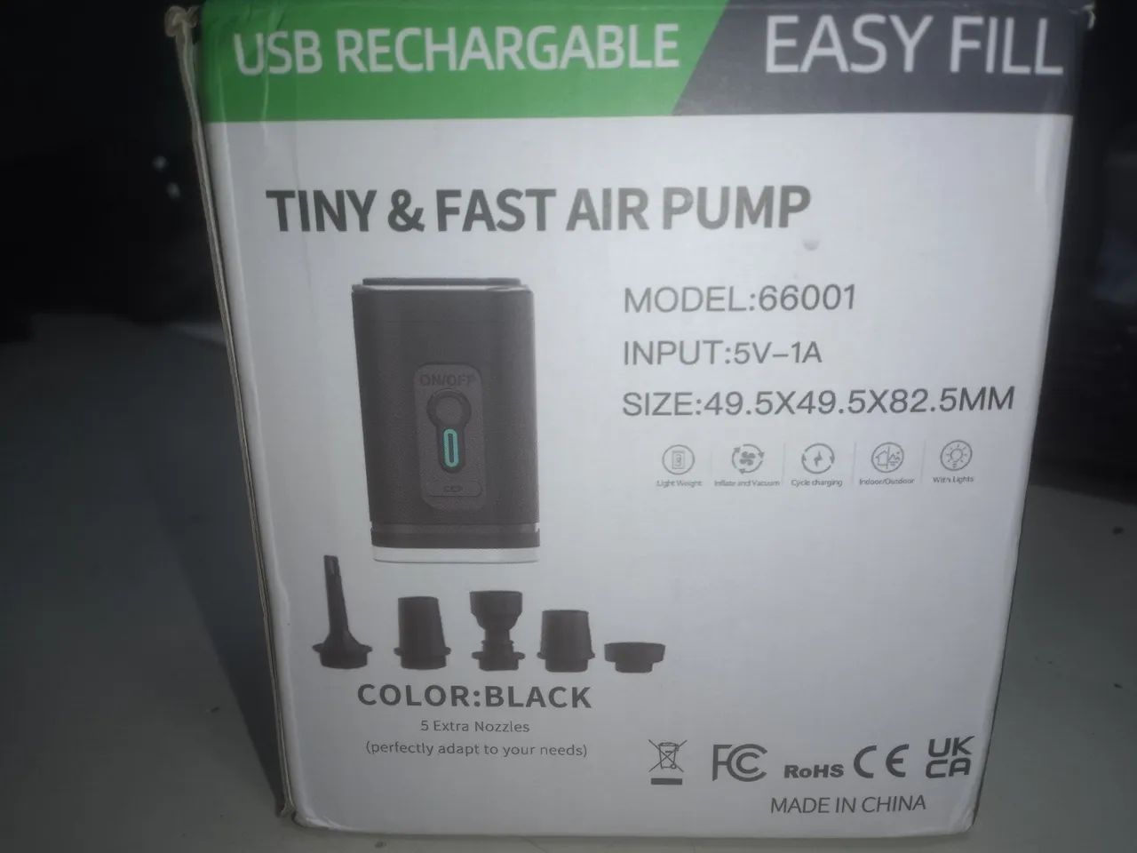 Bomba de ar elétrica portátil compressor s/ fio inflator deflator p/ infláveis só tem fora - Foto 2