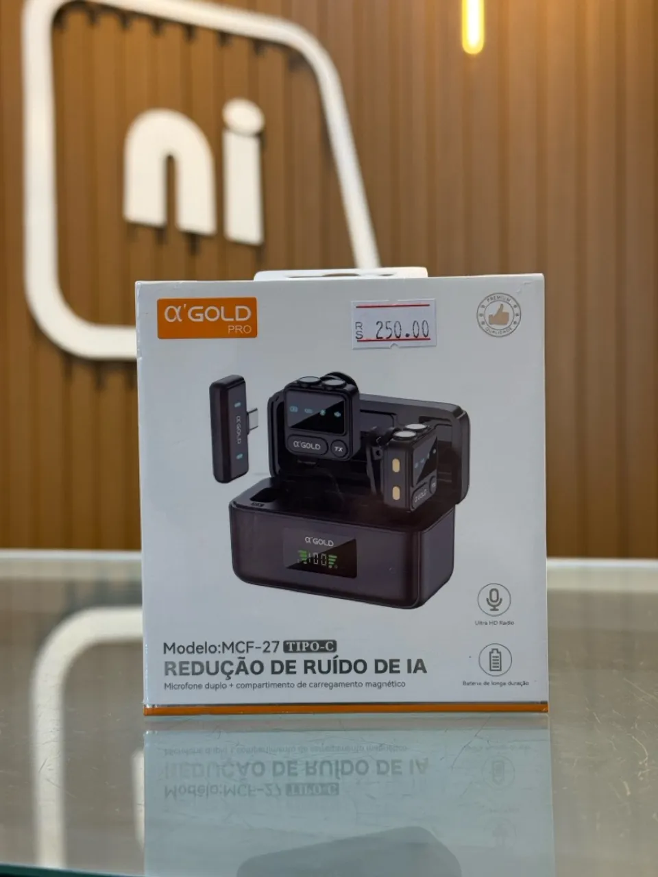 Microfone s/ Fio Duplo Tipo C - Redução de ruído IA (Inteligência Artificial)