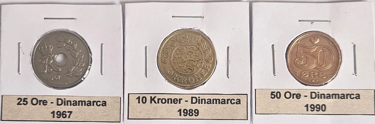 Kit 06 Moedas DInamarca - 1967 - 1971 - 1980 - 1989 - 1990. - Foto 4