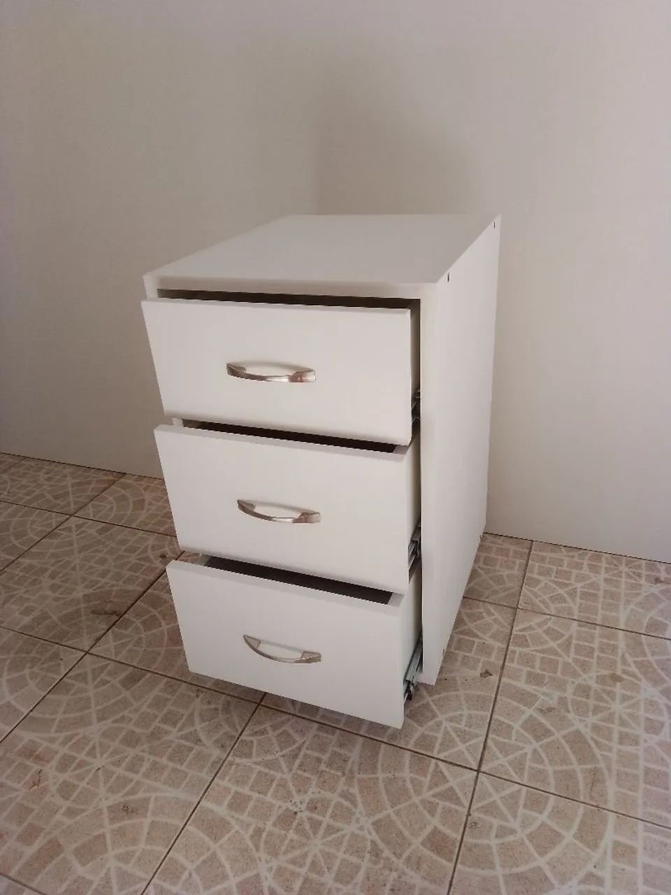 Gaveteiro com Roldanas MDF Branco TX  - Foto 3