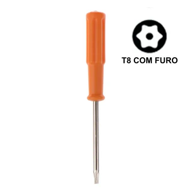 Chave Torx 8 T8 Com Guia Furo para Abrir Controle Console do Xbox One S 360 Ps3 Ps4 PS5
