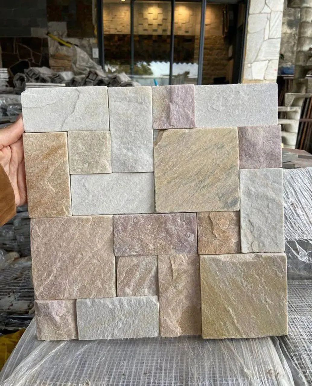 Revestimento de pedras, Plaquinhas São Tomé em mosaico 30x30 - Foto 2