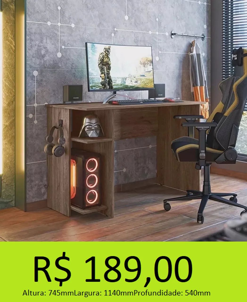 Escrivaninha gamer multi cores - Foto 3