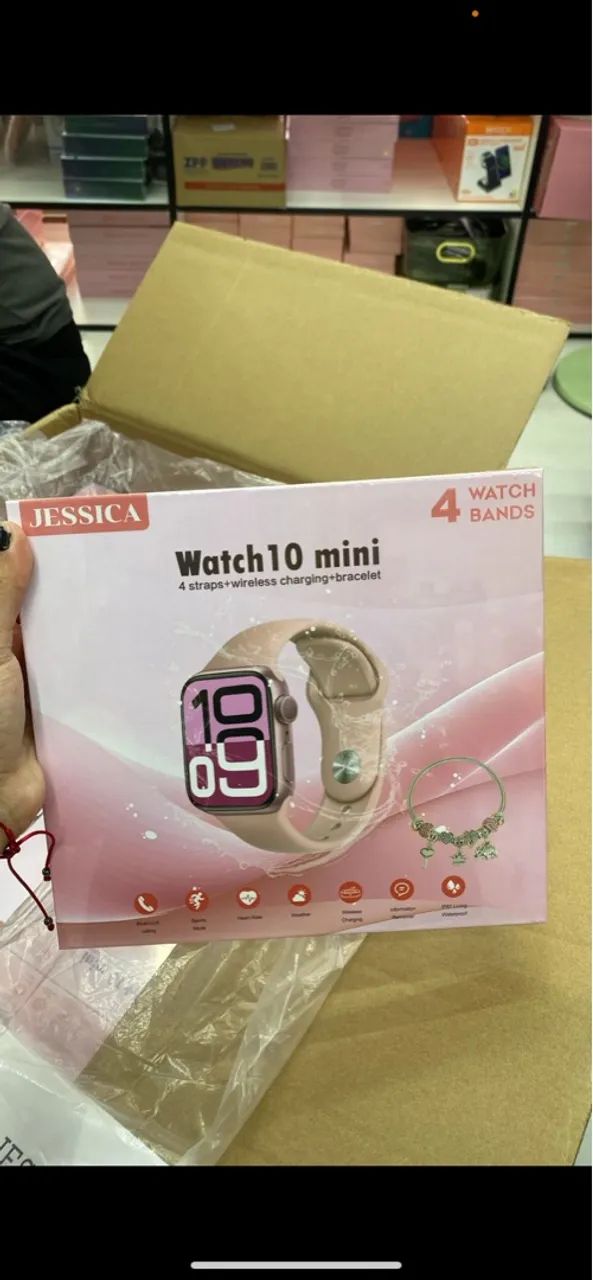 Smartwatch 10 mini Modernos com Pulseira de Silicone - Foto 5