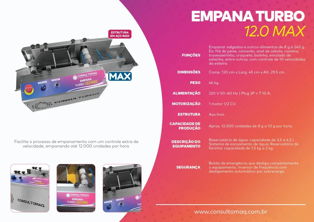 Empanadeira Turbo 12.0 MAX - CONSULTOMAQ