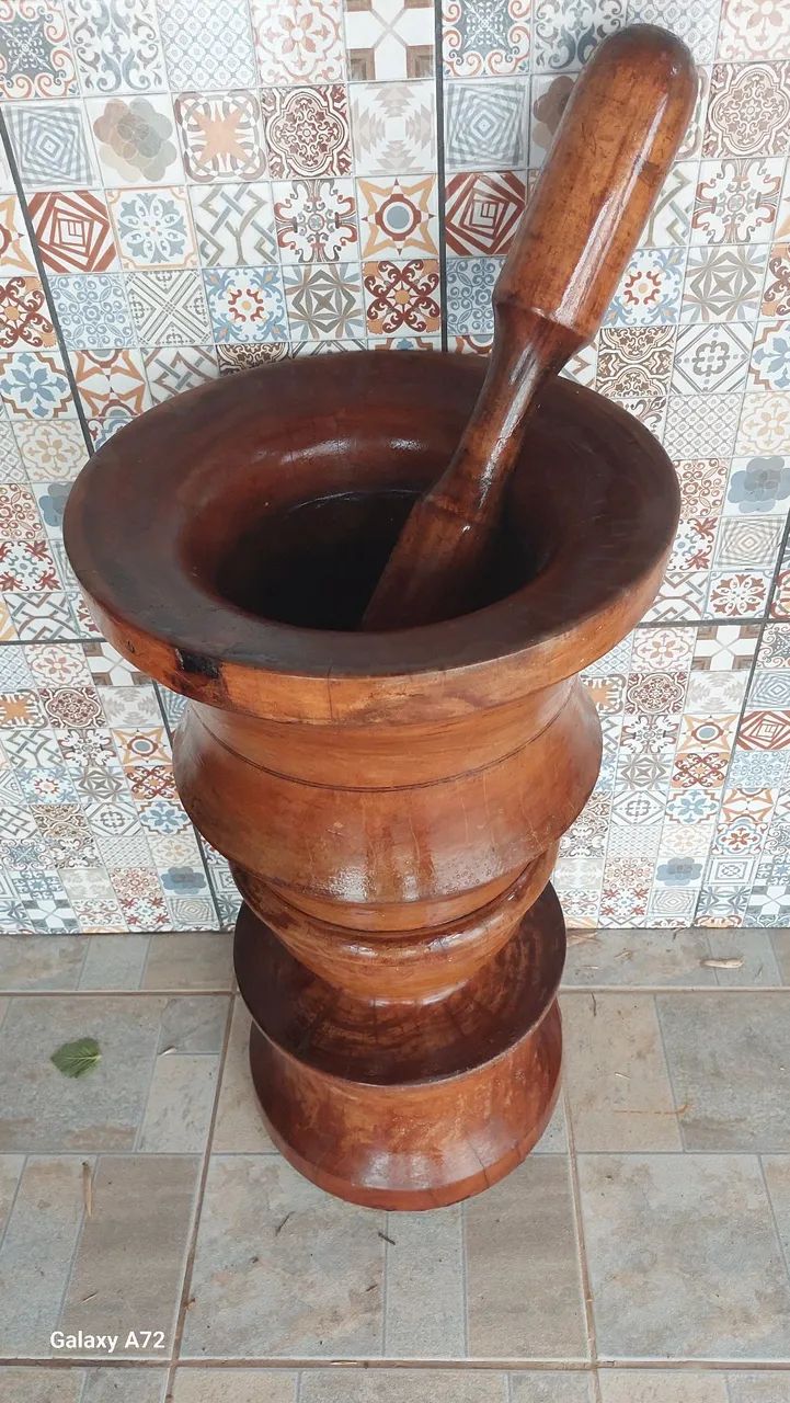 Pilão de madeira rústico - Foto 4