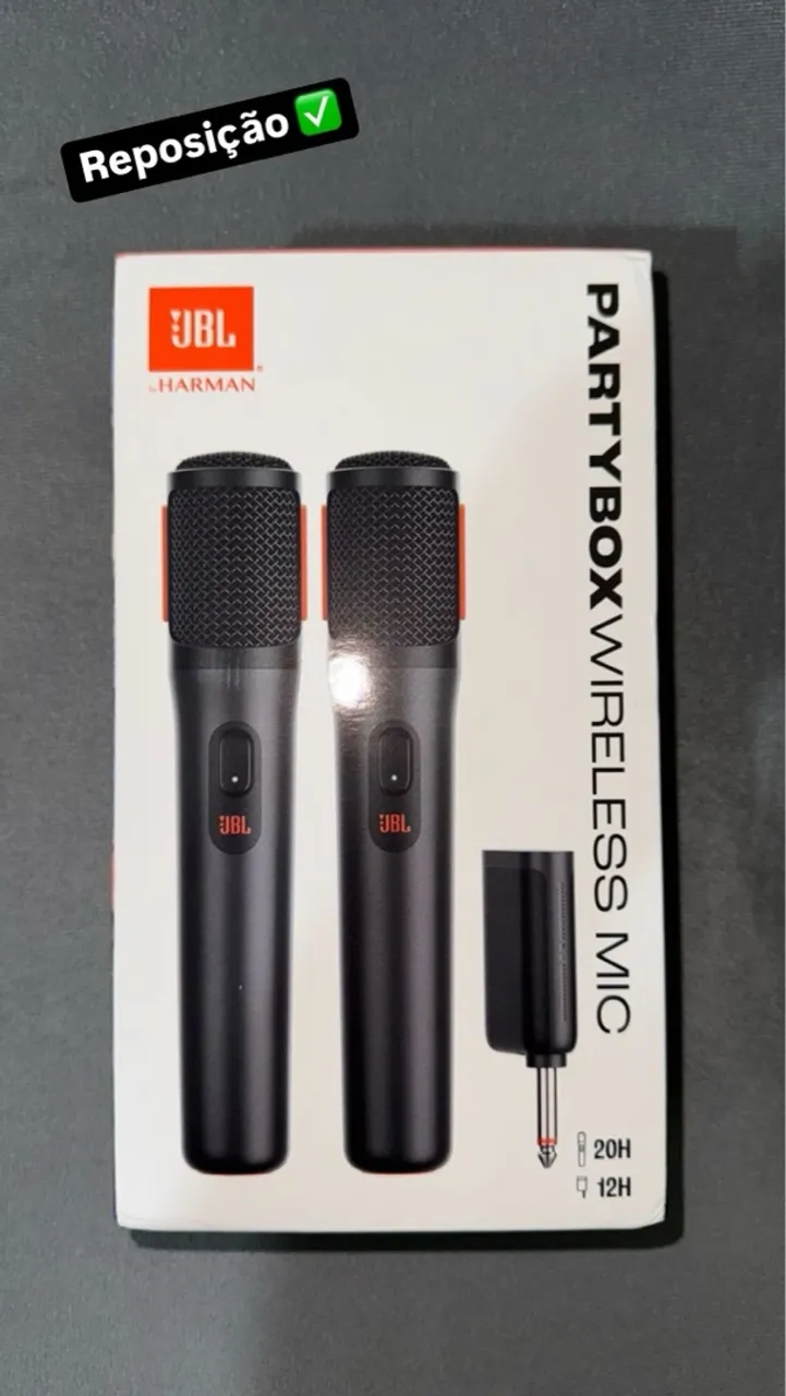 Microfone Sem Fio JBL Partybox - Dupla de Microfones