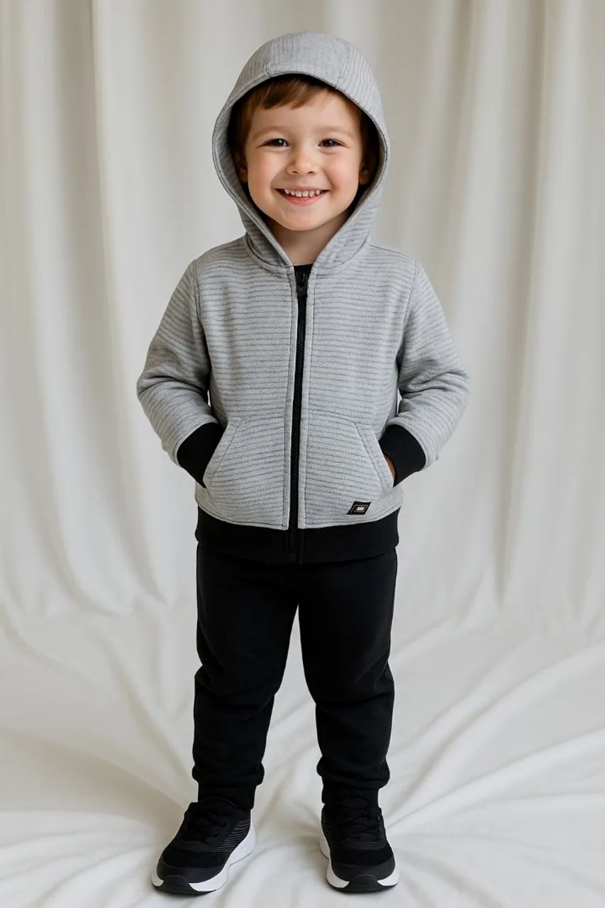Conjunto de Moletom Masculino Infantil com Capuz Tamanho 4 anos