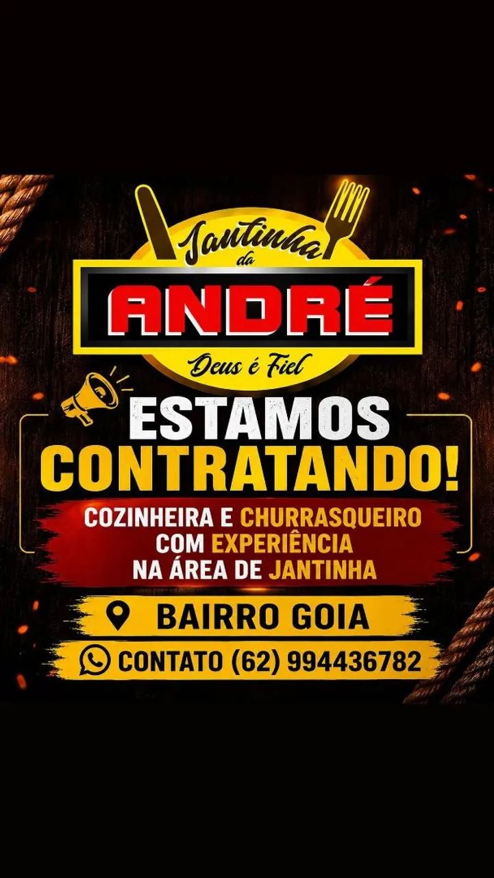 Vaga cozinheira e churrasqueiro com experiência 
