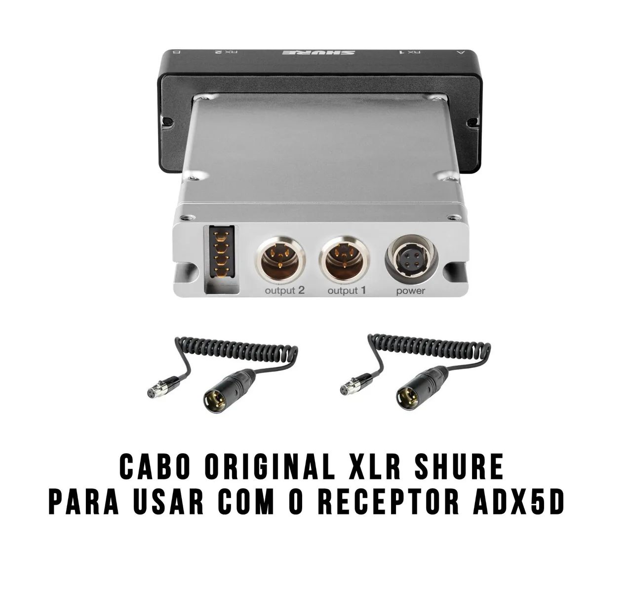 2 Cabos XLR / TA3F Original Shure Para o Receptor Axient Digital ADX5D  - Foto 2