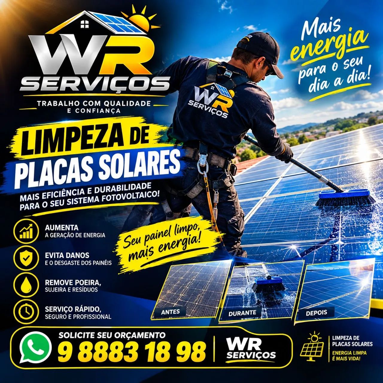 Limpeza de placa solares 