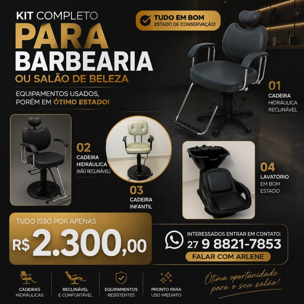 Kit salão de beleza ou barbearia 