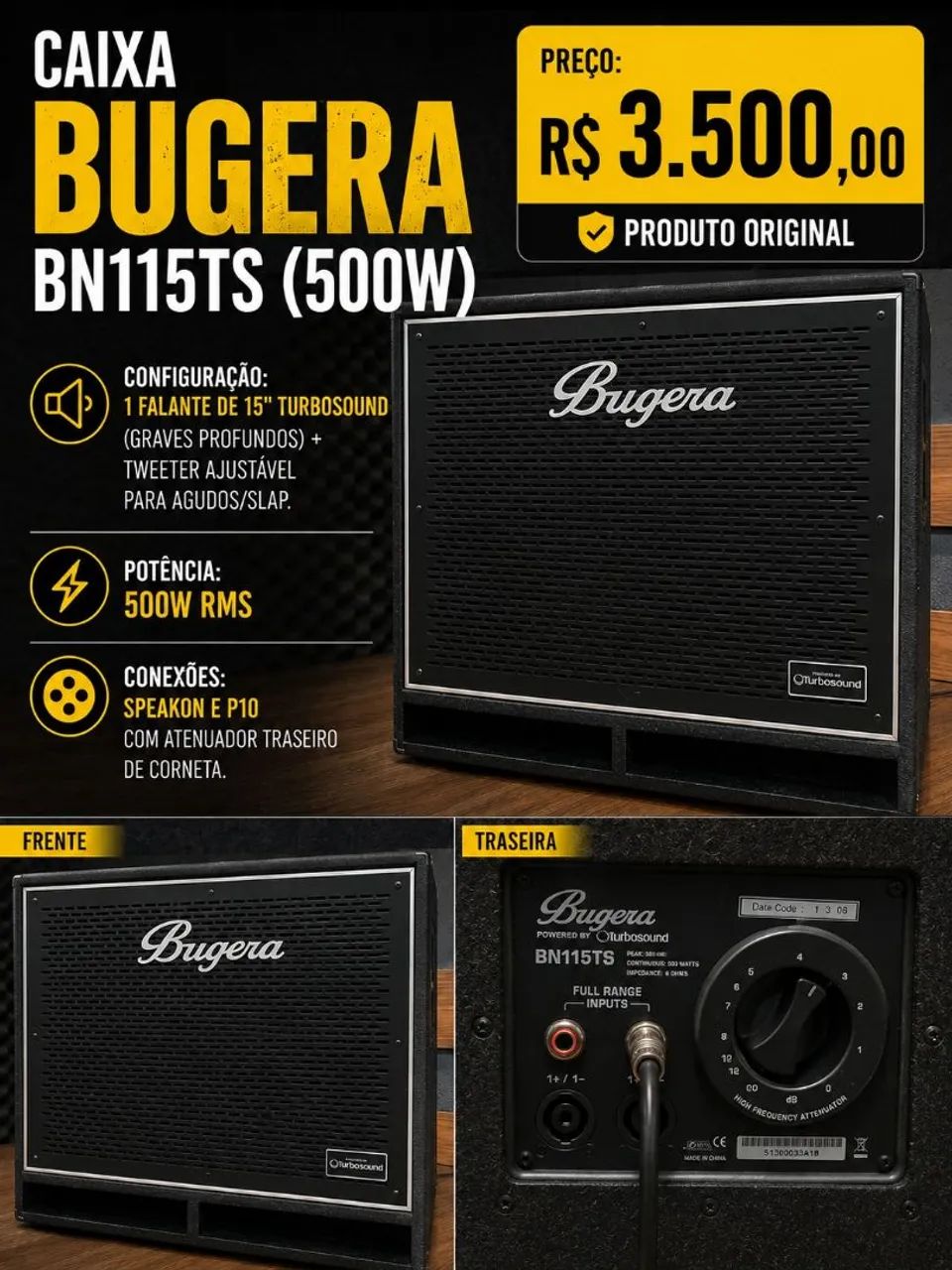 Caixa Bugera BN115TS(500W)