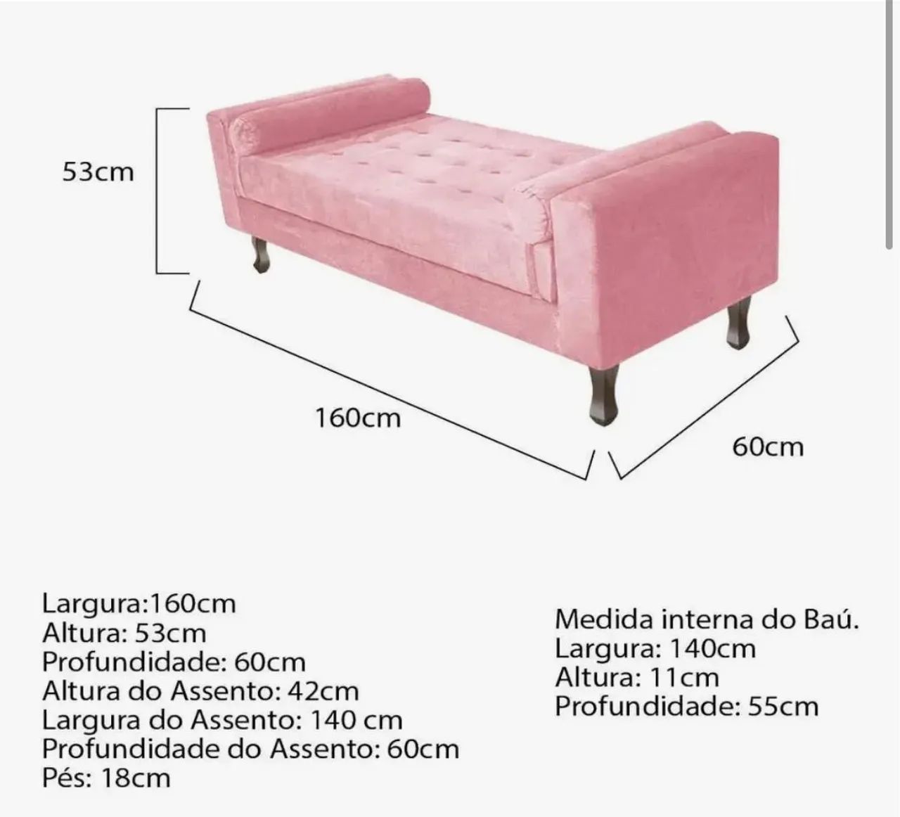 RECAMIER DIVÃ SUEDE ROSA BEBÊ - LINDO E BEM CONSERVADO - Foto 3