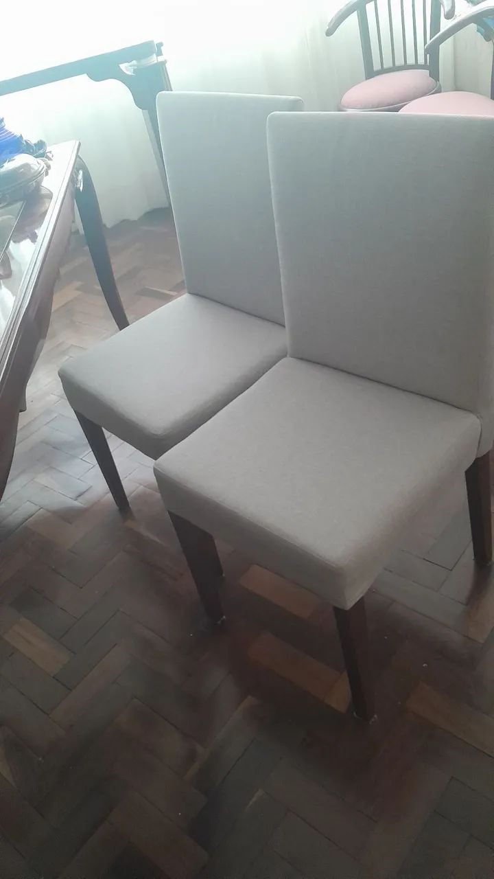 Par de cadeiras madeira /estofadas. - Foto 3