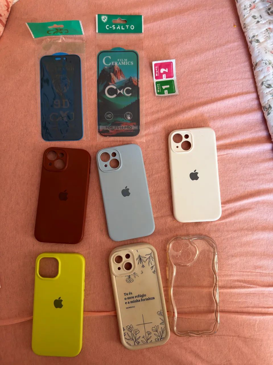 Kit capinhas + películas iphone 15
