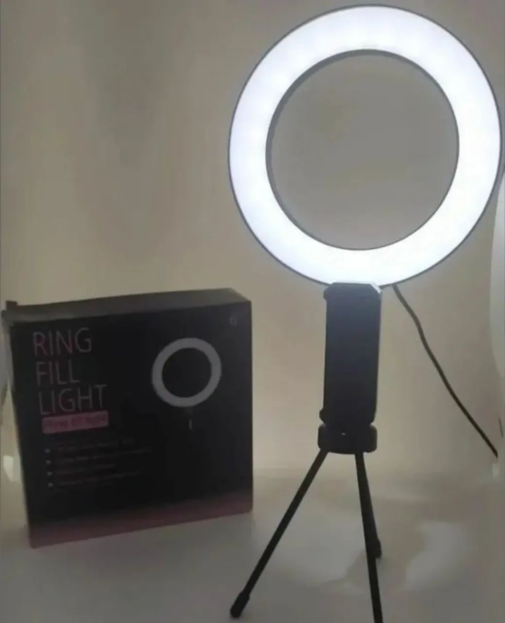 Anel de luz 6 polegadas (16)cm com tripé e suporte para celular   - Foto 2
