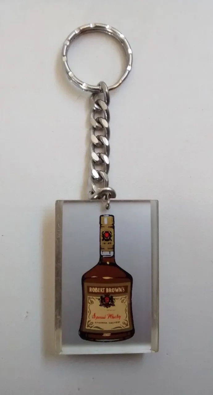 Chaveiro Raríssimo Antigo Whisky Robert Browns 100% Importado - Foto 2