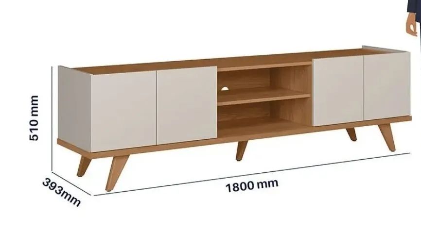 Rack de TV Moderno - Novo! Pés em madeira  - Foto 2