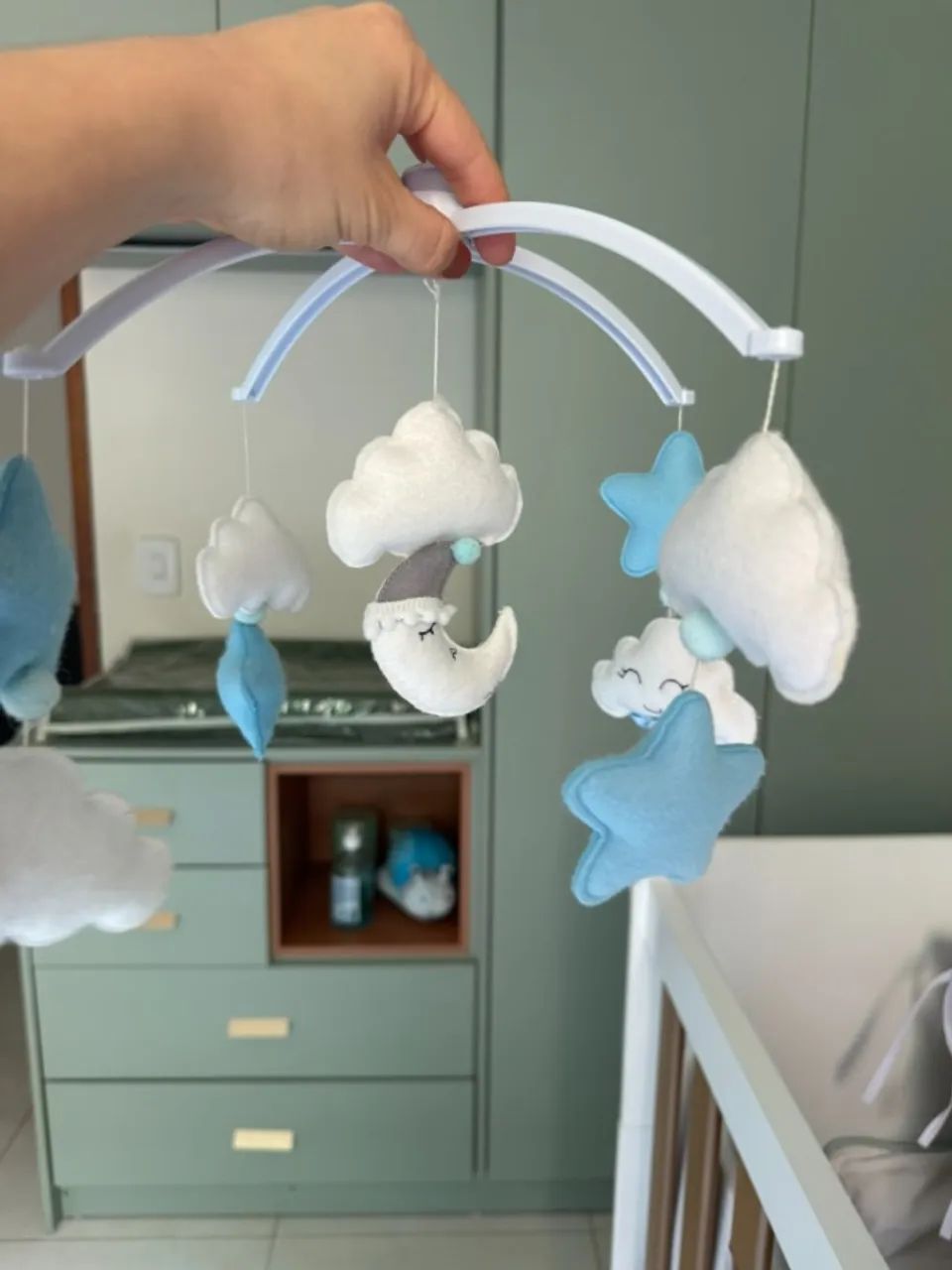 Mobile Giratório para berço Bebe Nuvem Azul - Foto 2