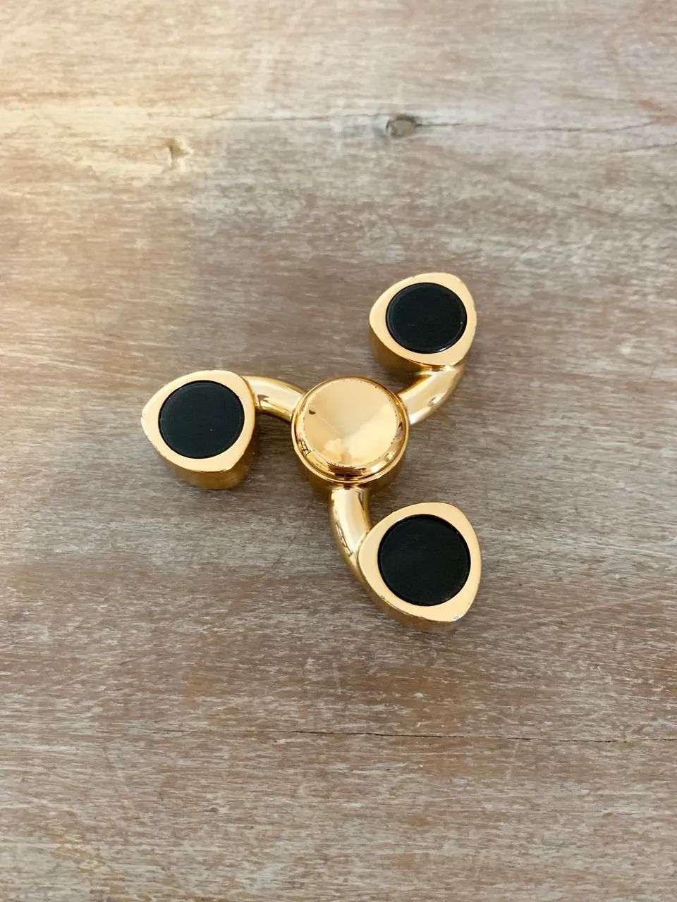 Fidget Spinner giratório- Dourado Importado - Metal e Preto - Foto 2