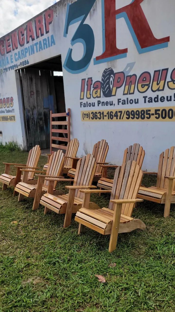 Cadeira Adirondack de Madeira - Artesanal, Confortável e Resistente - Foto 5