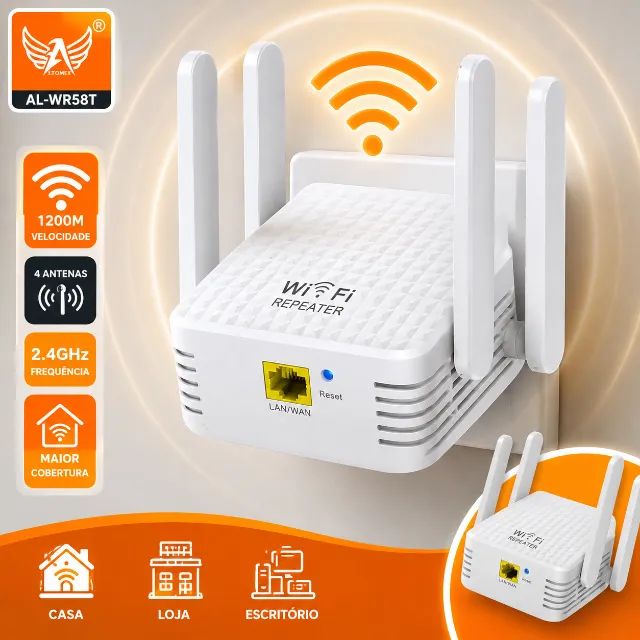 Repetidor Wi-Fi 1200M 4 Antenas Amplificador de Sinal Altomex AL-WR58T - Foto 5