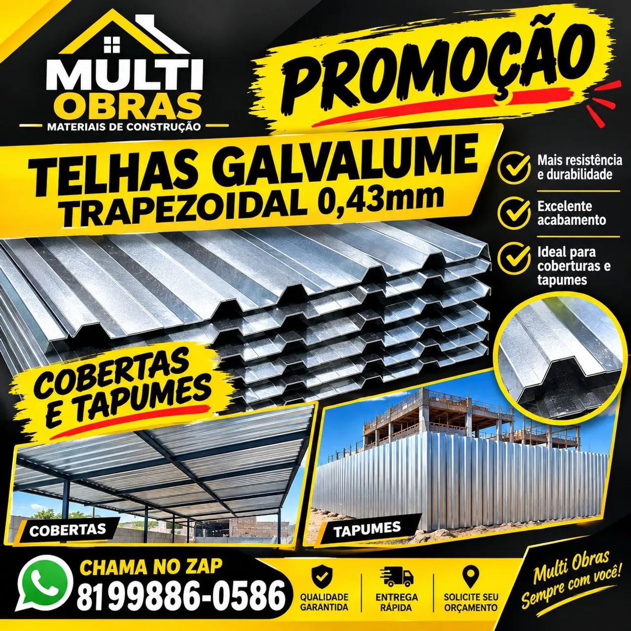 Telhas Galvalume Trapezoidal 