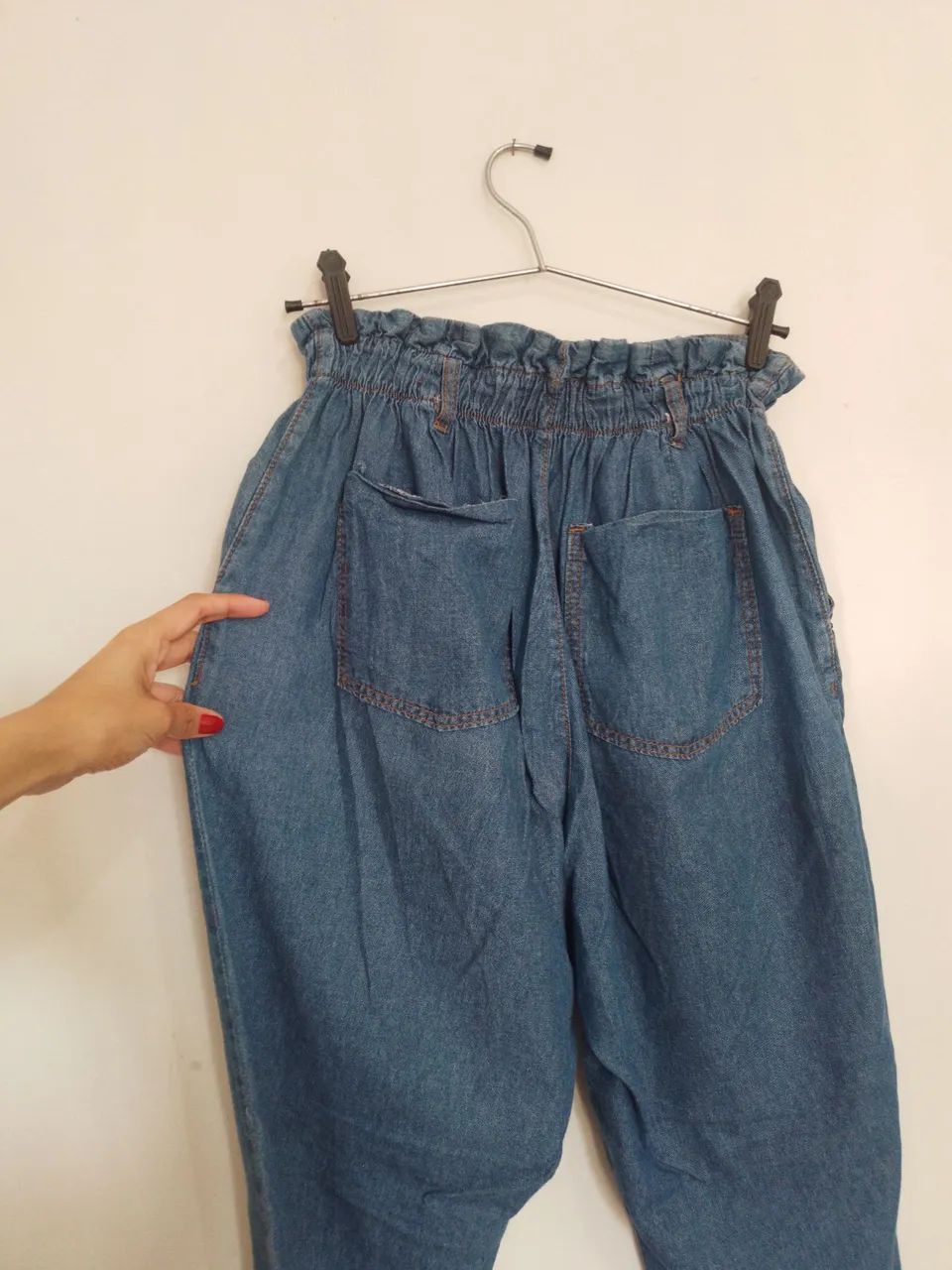 Calça jeans Slouchy azul claro - Foto 4