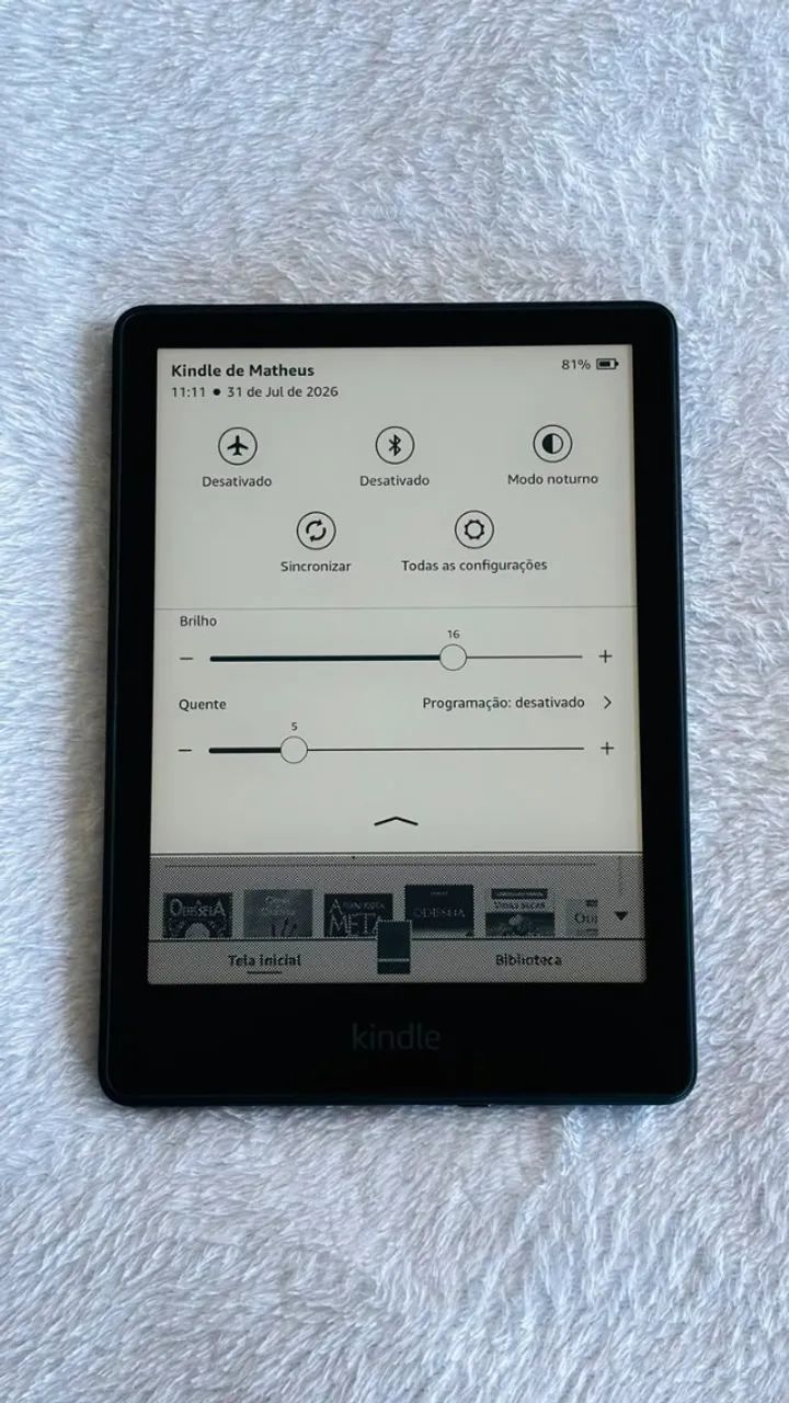 Kindle Paperwhite 11ª Geração (8GB) + Capa (Impecável)