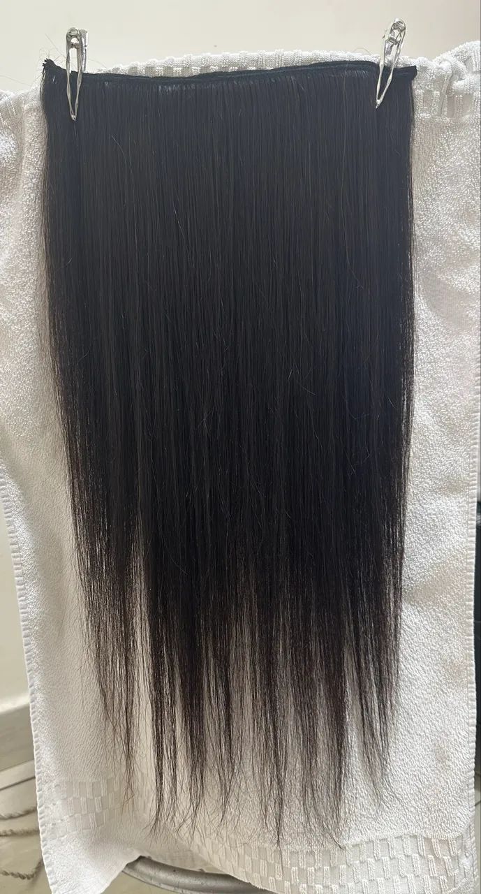 Cabelo vietnamita natural - 3 telas - ótimo estado - Foto 4