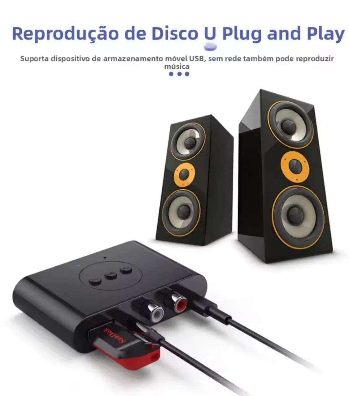 Receptor de áudio Bluetooth com USB  - Foto 3