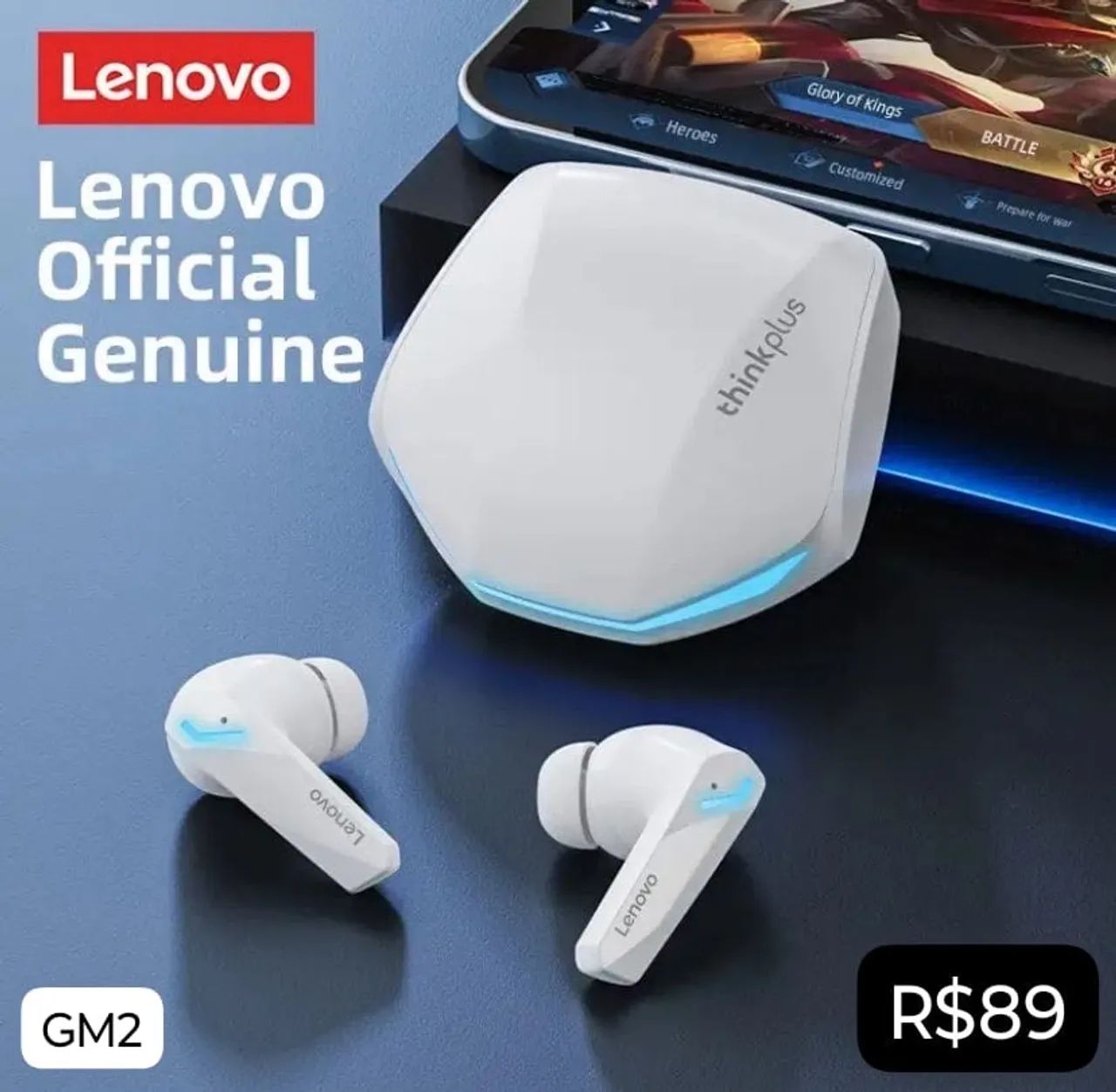 Fone GM2 Pro Bluetooth Lenovo - Produto Novo