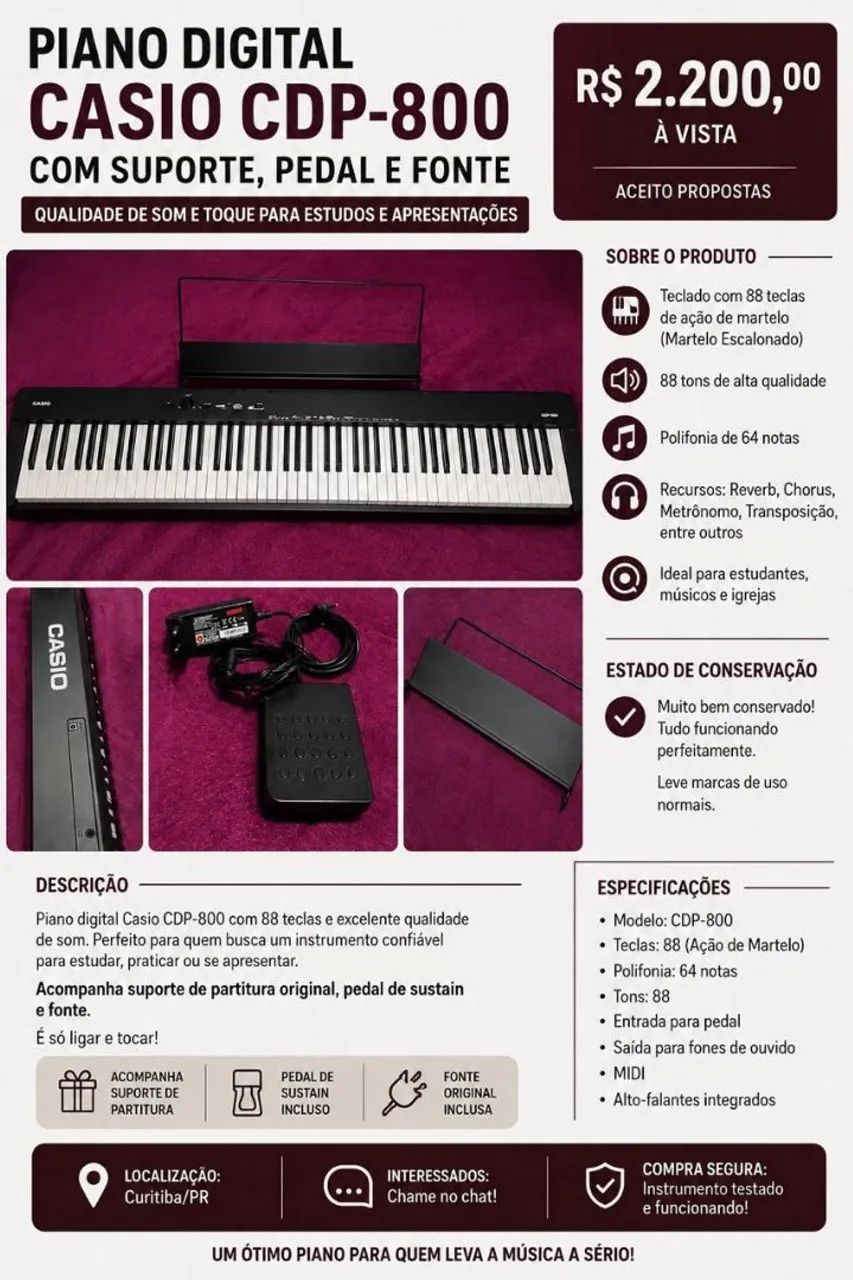Piano casio - Foto 2