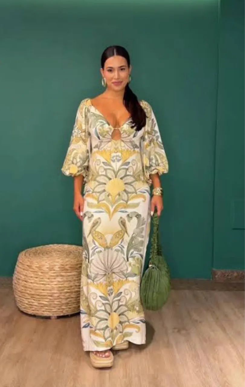 Vestido Farm Jardim de Mar 