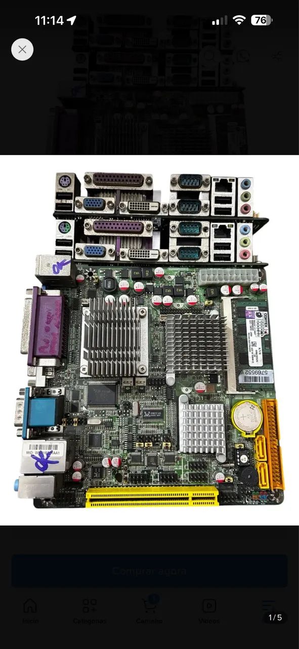 Kit Placa Mãe Jetway Nf94-270lf Intel Atom + 2gb 100%