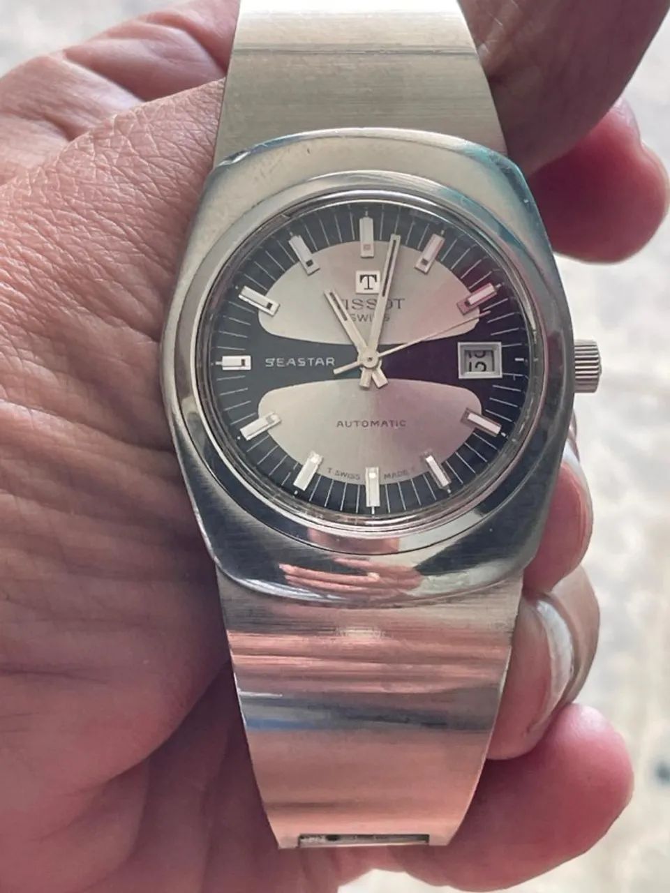 relógio tissot seastar automatic vintage 70's date estado de novo! peça de coleção! 38mm
