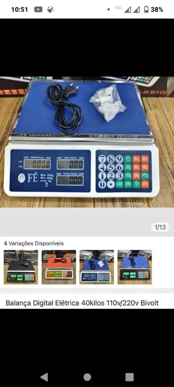 Balança Digital de comércio 40kg 