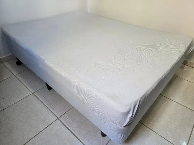 Cama Box de Casal com Colchão de Molas