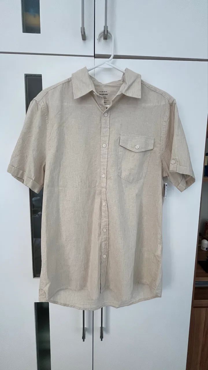Camisa de botao bege - Foto 3