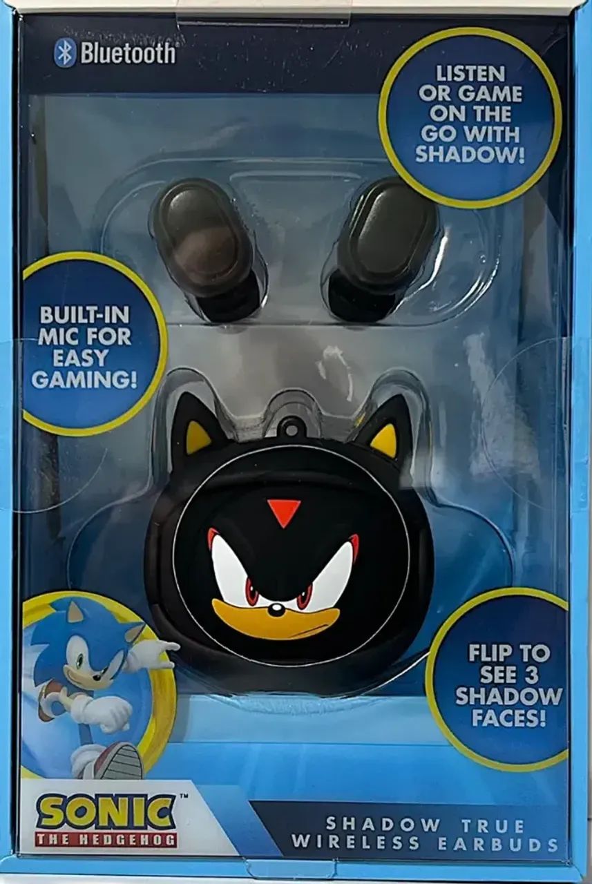 Shadow Sonic The Hedgehog Earbuds Bluetooth Sega - Foto 4