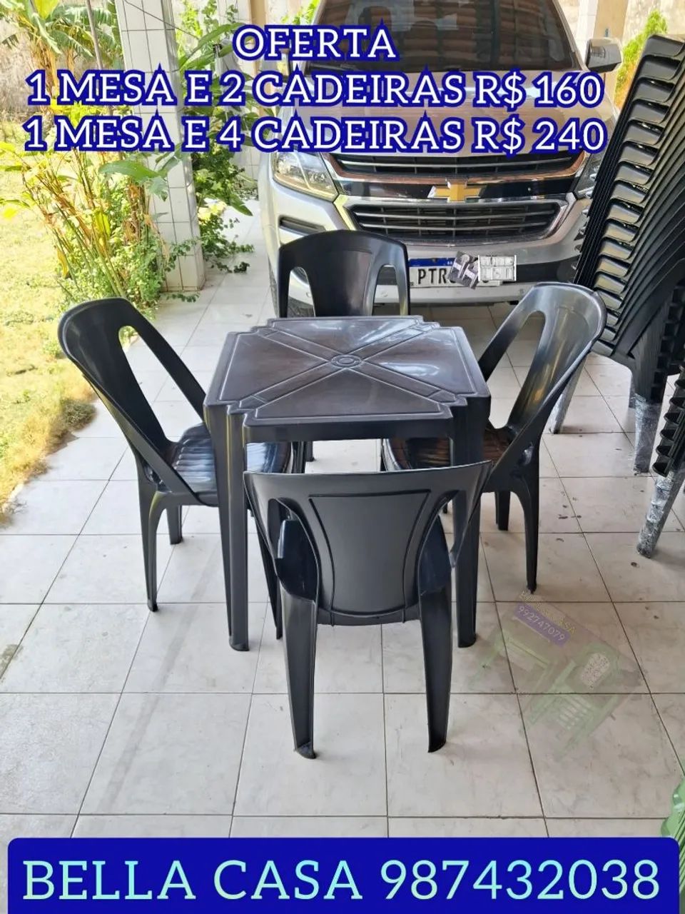 MESA DE PLASTICO JD CO COR P PRETA