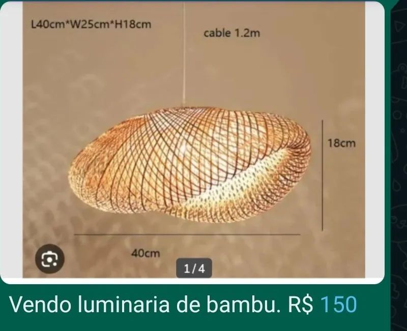 Luminária bambu