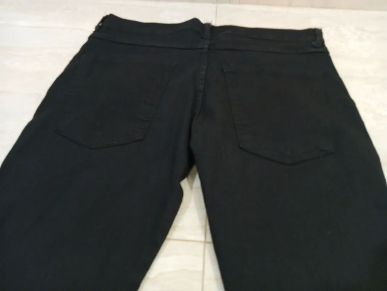 Calça Jeans Masculina Corte Reto 44 Preta - Nova - Foto 4