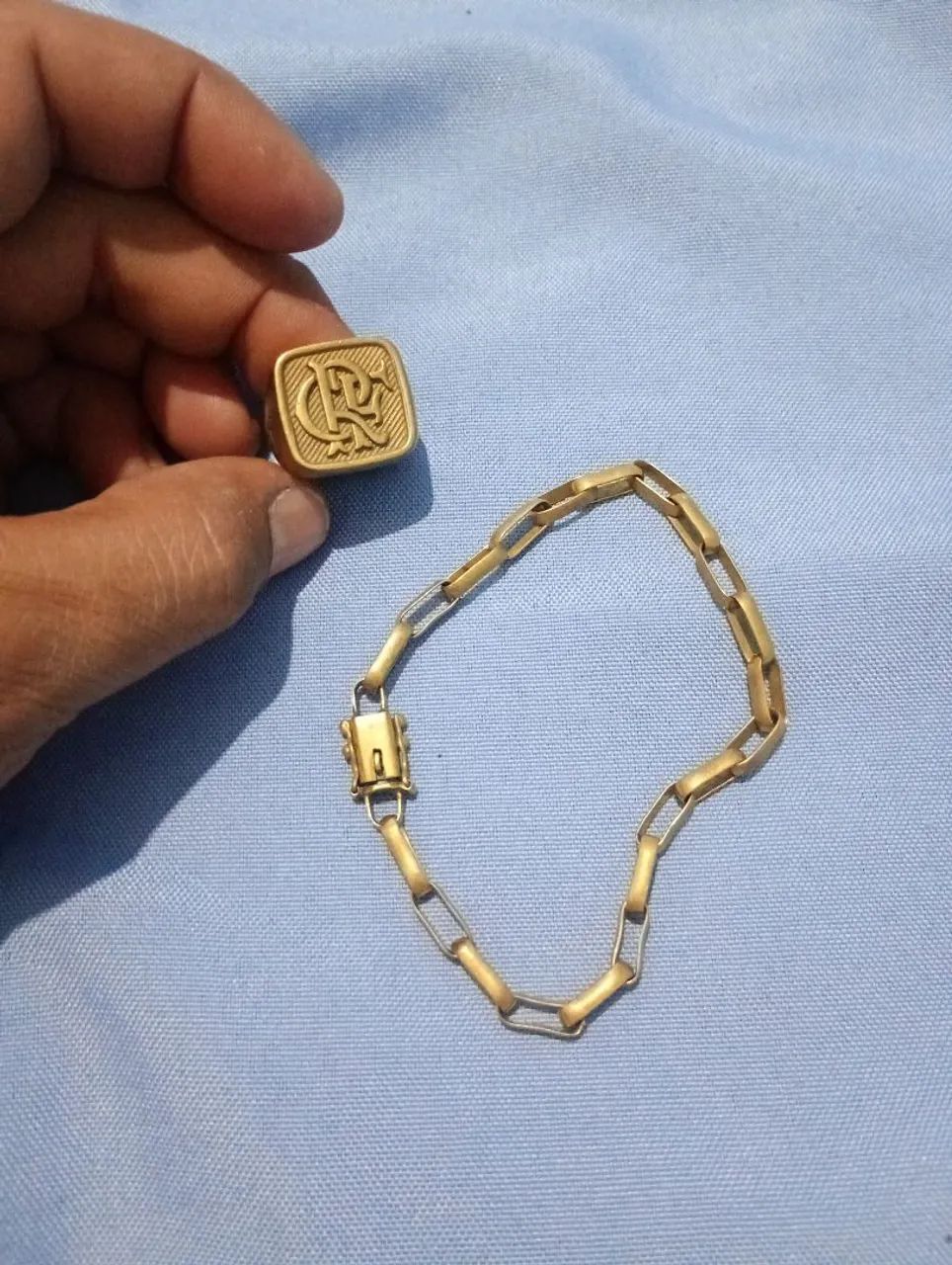Anel e pulseira moeda antiga 