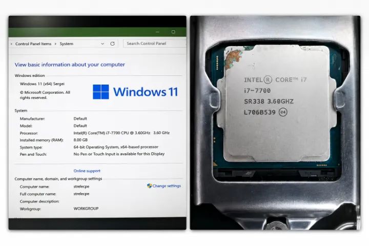 Processador i7-7700 - Funcionando - Com marca de uso 