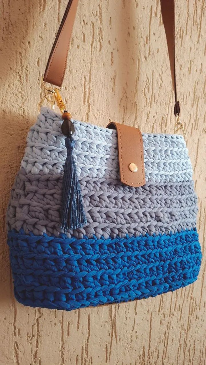 Bolsa crochê malha  - Foto 5