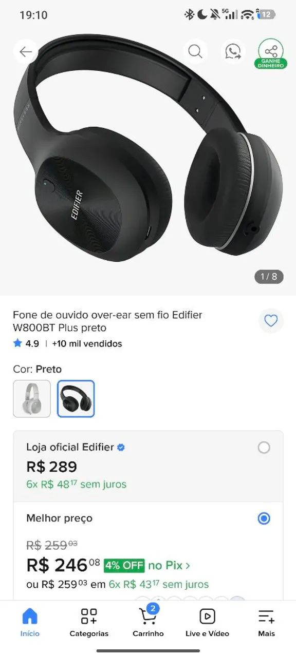 Fone edifier bluetooth novo - Foto 3