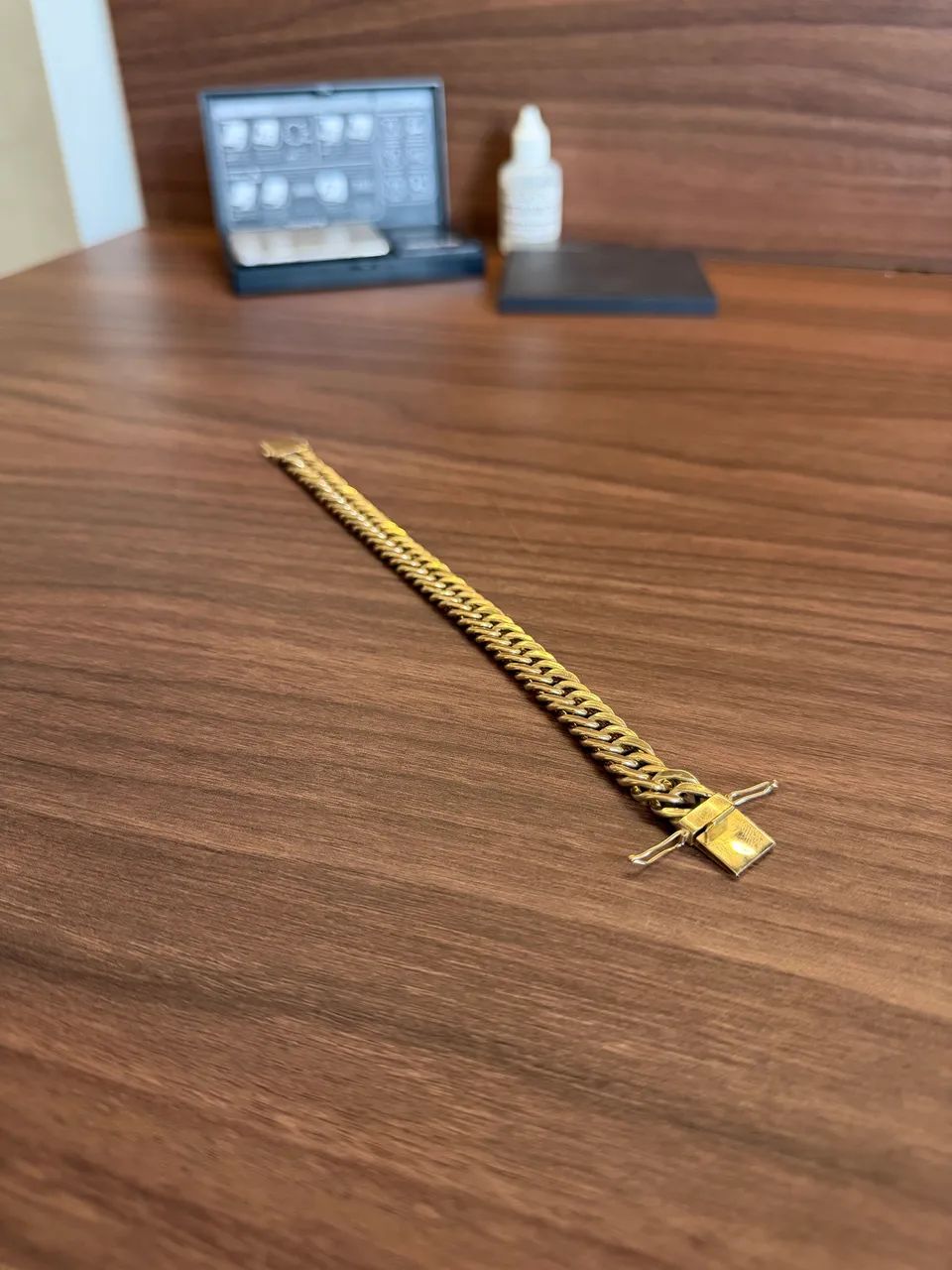 Bracelete ouro groumet dupla 10mm comprimento 19,5cm - Foto 2