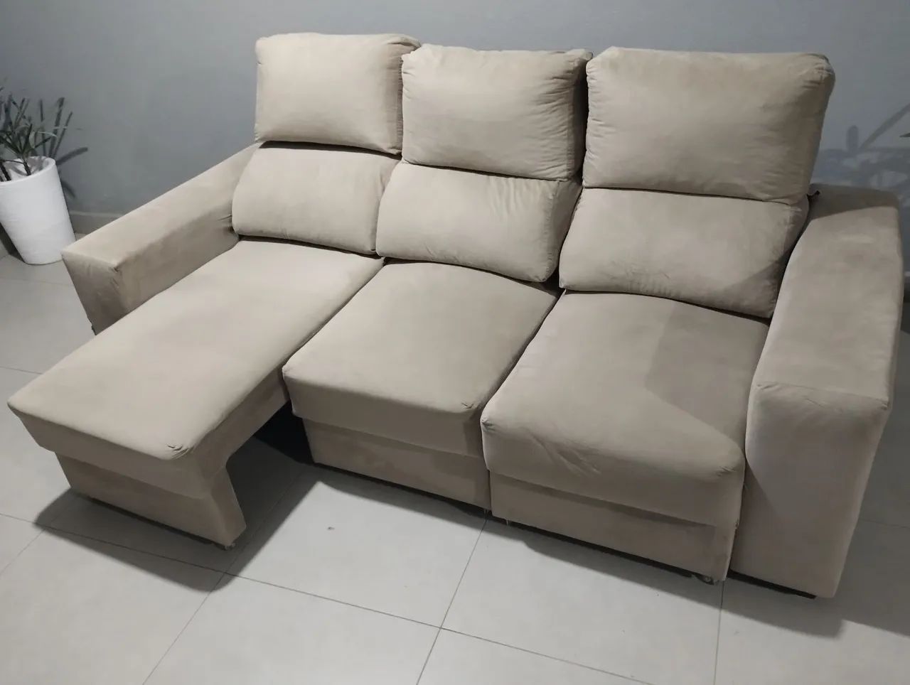 Sofá retrátil e reclinável 3 lugares entrego ler anúncio  - Foto 4